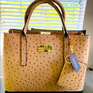 Aubrey Ostrich Satchel with
Card Case